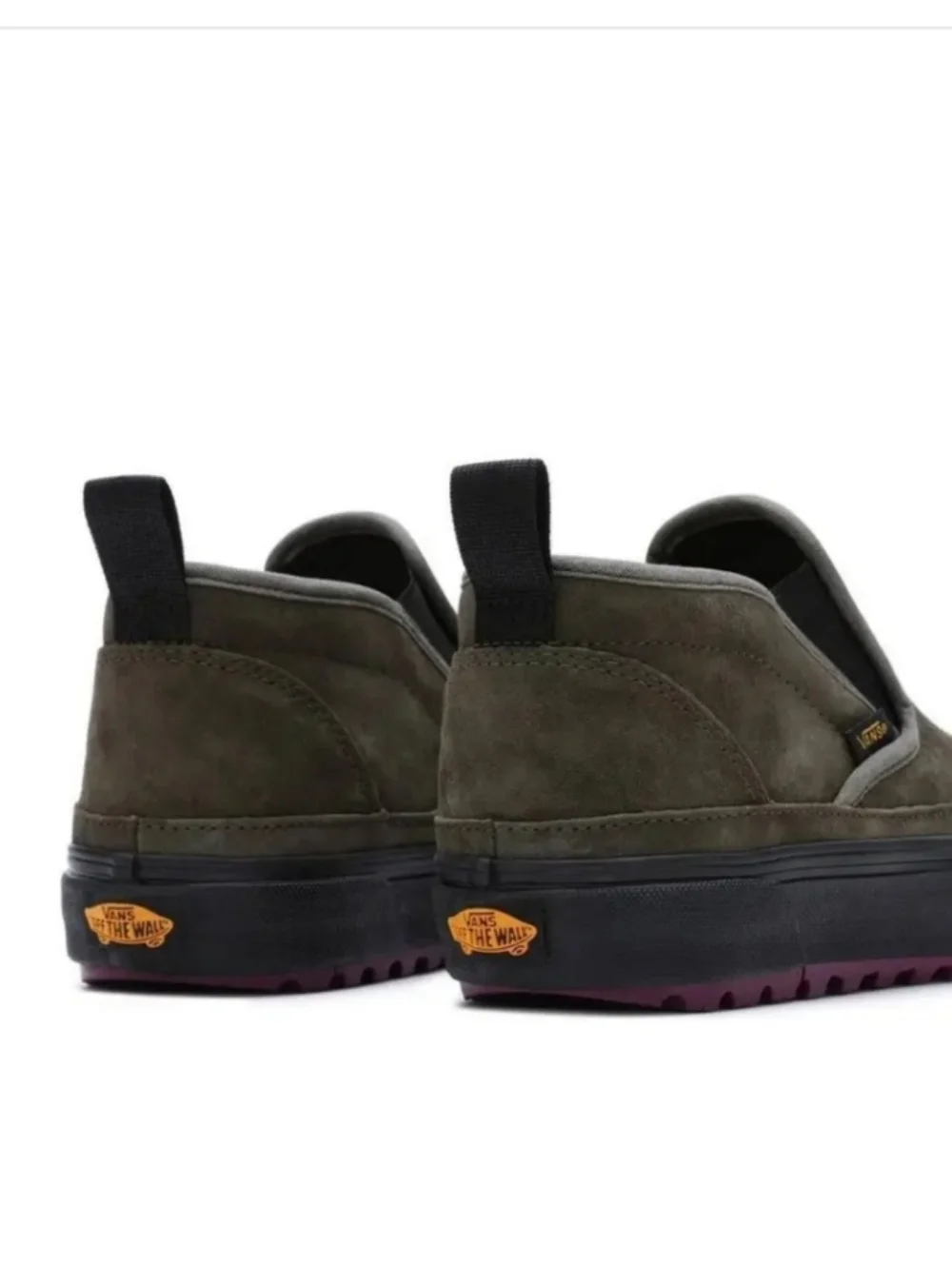 NEW! Vans MTE Olive Suede Slip-On Mid with Black Midsole sz 9 NWT - Picture 4 of 11